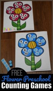 Flower Counting Activity with stickers