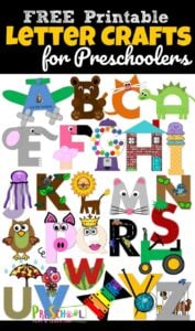 26 adorable alphabet crafts to make based on uppercase alphabet letters.