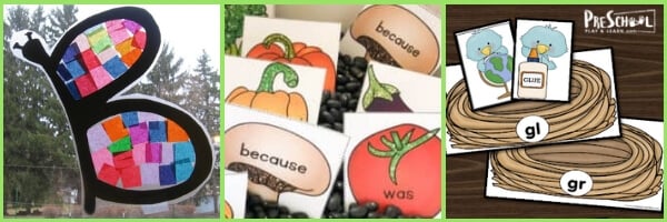 So many really cute alphabet and spring literacy activities for preschoolers