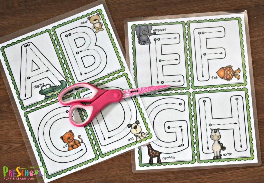Free printable alphabet tracing cards