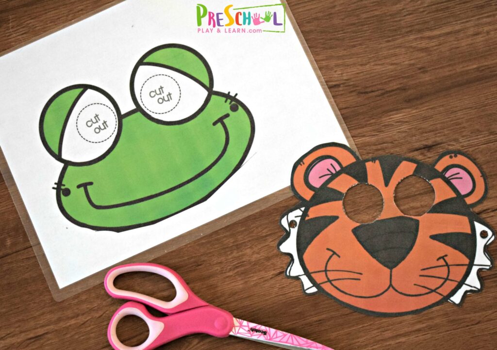 frog and tiger masks for kids