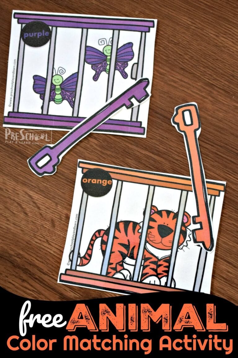 🗝 Goodnight Gorilla Printable Color Matching Activities