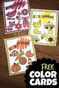 FREE Color Cards are a fun visual aid for kids learning colors #colors #toddler #prek