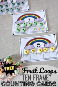 Have fun practicing counting using a ten frame using fruit loops