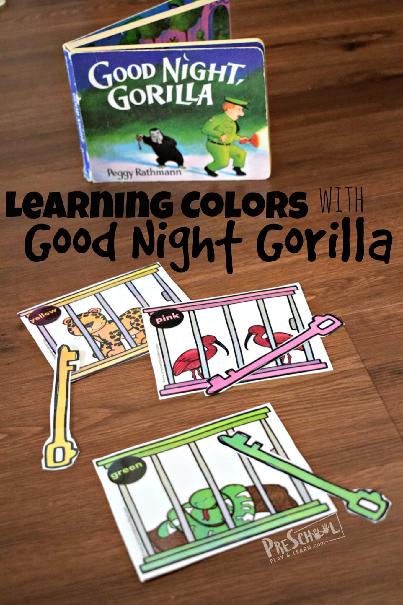 FREE Goodnight Gorilla Color Matching Game Book Based Activities