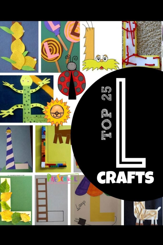 We have found so many fun letter l crafts! These super cute and easy-to-make letter l preschool crafts for pre-k, kindergarten, toddler, and first grade students. Working on letter recognition has never been more fun than making upper and lowercase letter l is for lemons, lolipops, Lorax, lacing, lizard, lion, ladybug, ighthouse, lego, leaves, ladder, light, llama,and more!