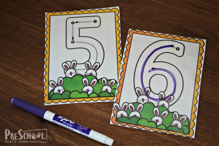 FREE Spring Count and Trace Number Flashcards Printable
