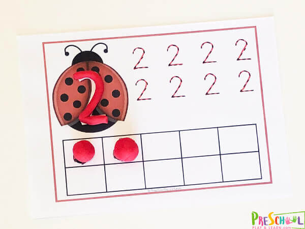 FREE Printable Ladybug Counting Mats Activity for Preschoolers