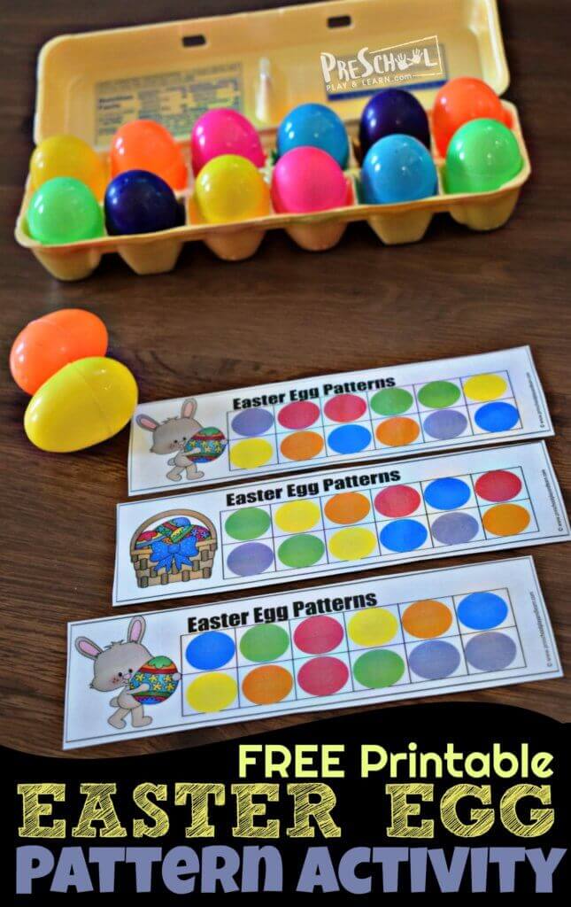 FREE Printable Easter Egg Pattern Activities for Preschoolers