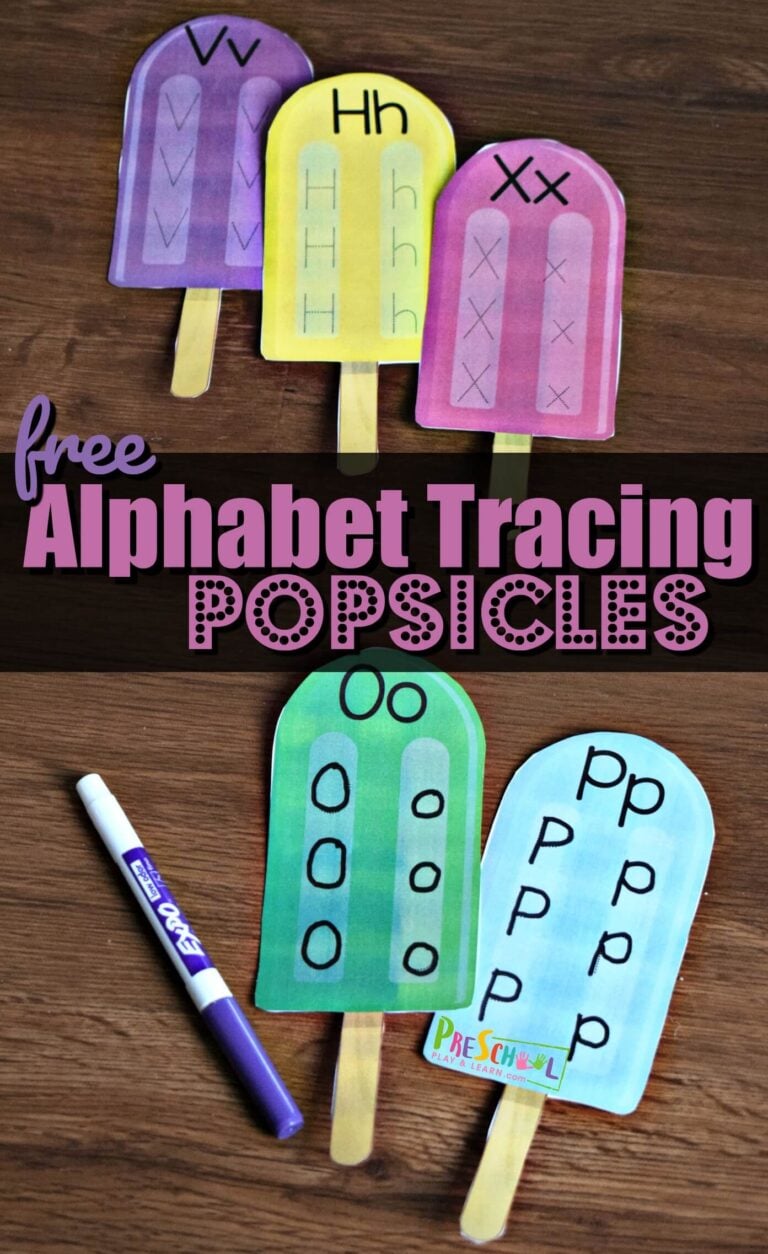 FREE Printable Alphabet Popsicles – FUN Letter Tracing Activity