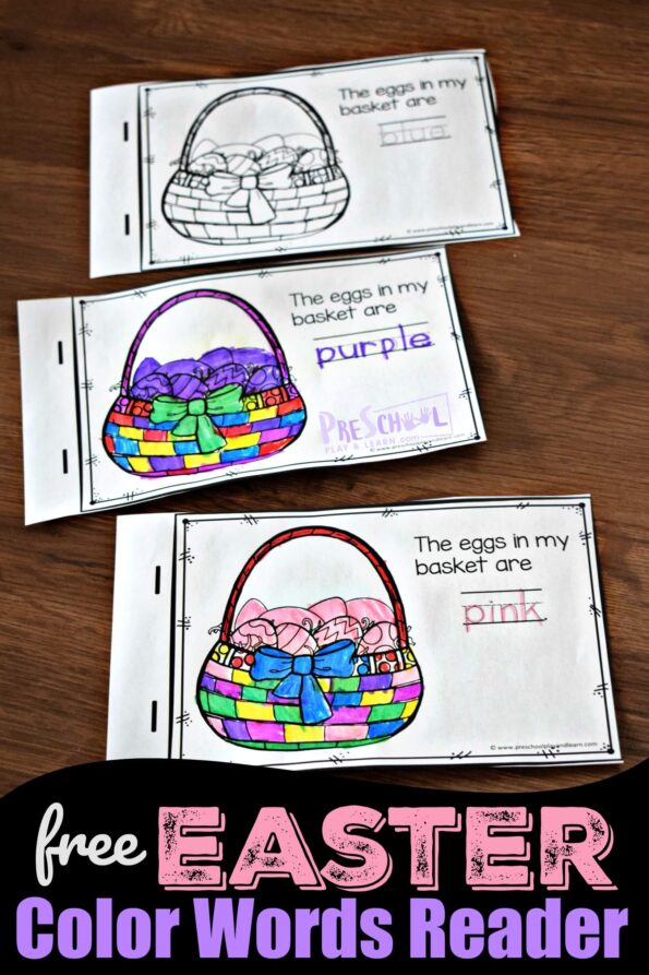 FREE Easter Printables Color Words Reader - Activity for Preschool