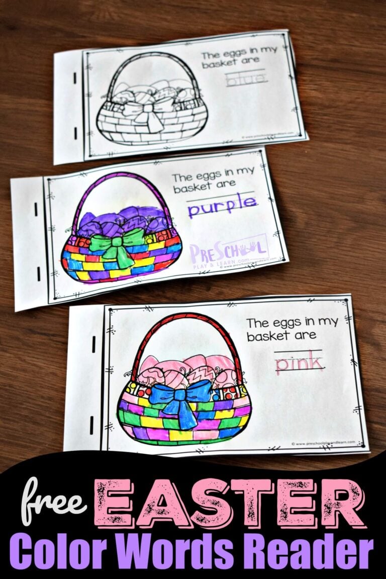 Easter Printables Color Words Reader – Activity for Preschool