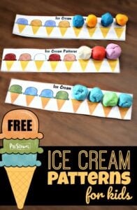 FREE Ice Cream Pattern Strips for Kids