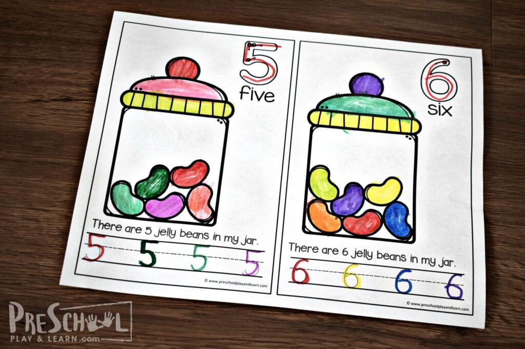 Kids will have fun coloring their jelly beans reader for preschoolers.