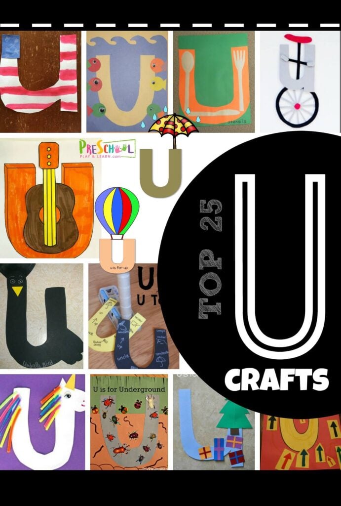 Get ready for an epic letter of the week unit with these fun letter u crafts! We have found so many adorable letter u preschool crafts for pre-k, kindergarten, toddler, and first grade students. Working on letter recognition has never been more fun than making upper and lowercase letter u is for united states, underwater, utencils, unicycles, umbrella, up, ukele, u turn, unicorn, underground, under tree, and more!