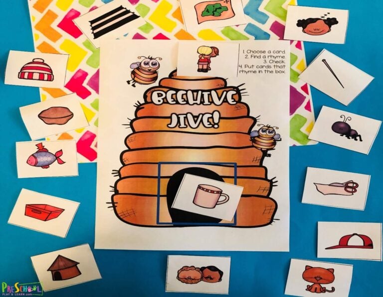 Beehive Jive Activity Rhyming Words for Preschoolers