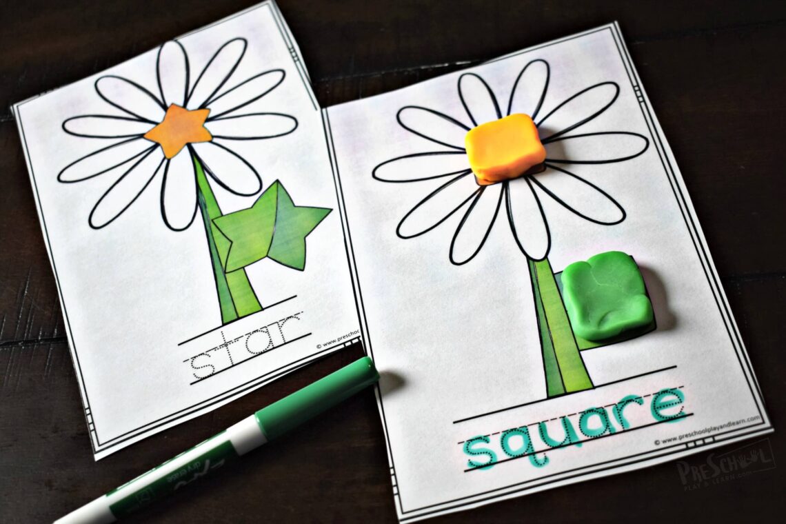 Free Printable Flower Playdough Mats