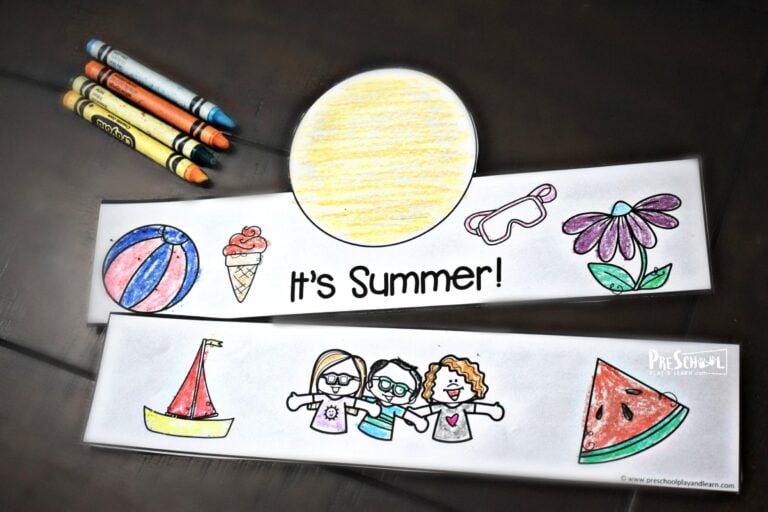 Printable Summer Sun Hat Crafts for Preschoolers