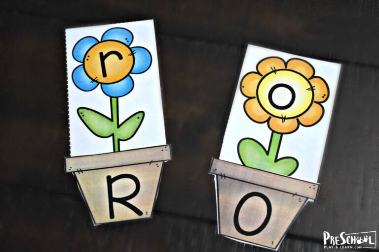 Flower Upper and Lower case Alphabet Letter Matching Printable Activity