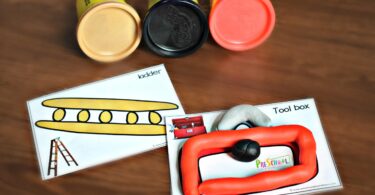 These free printable playdough mats feature tools