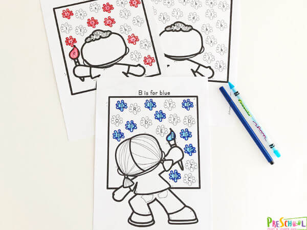 Learn the basic preschool colors with these free printable worksheets