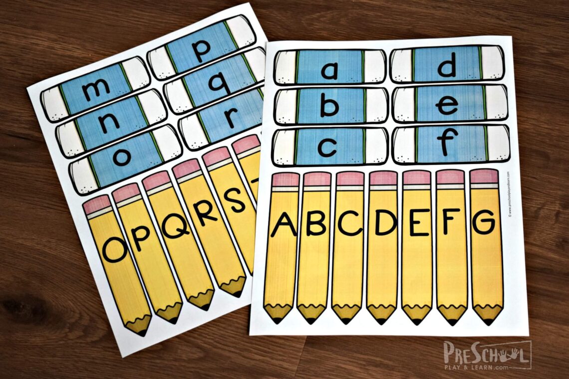 FREE Printable Back to School ABC Letter Matching Games