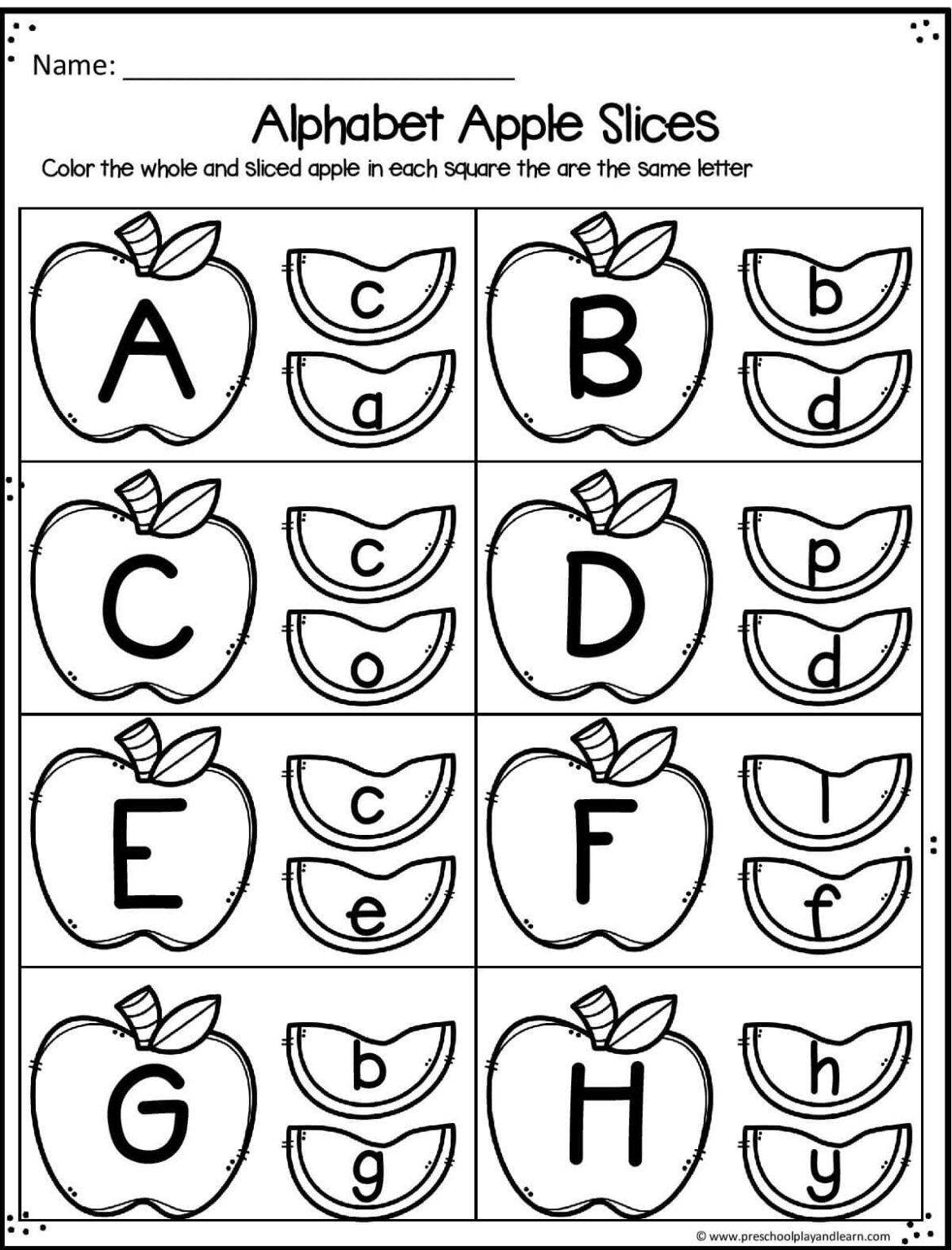 apple worksheet preschool pack