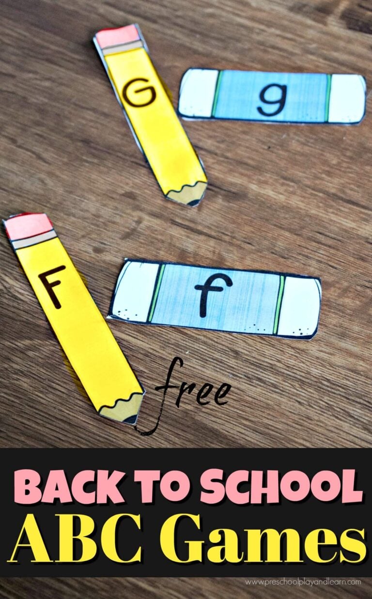 FREE Printable Back to School ABC Letter Matching Games