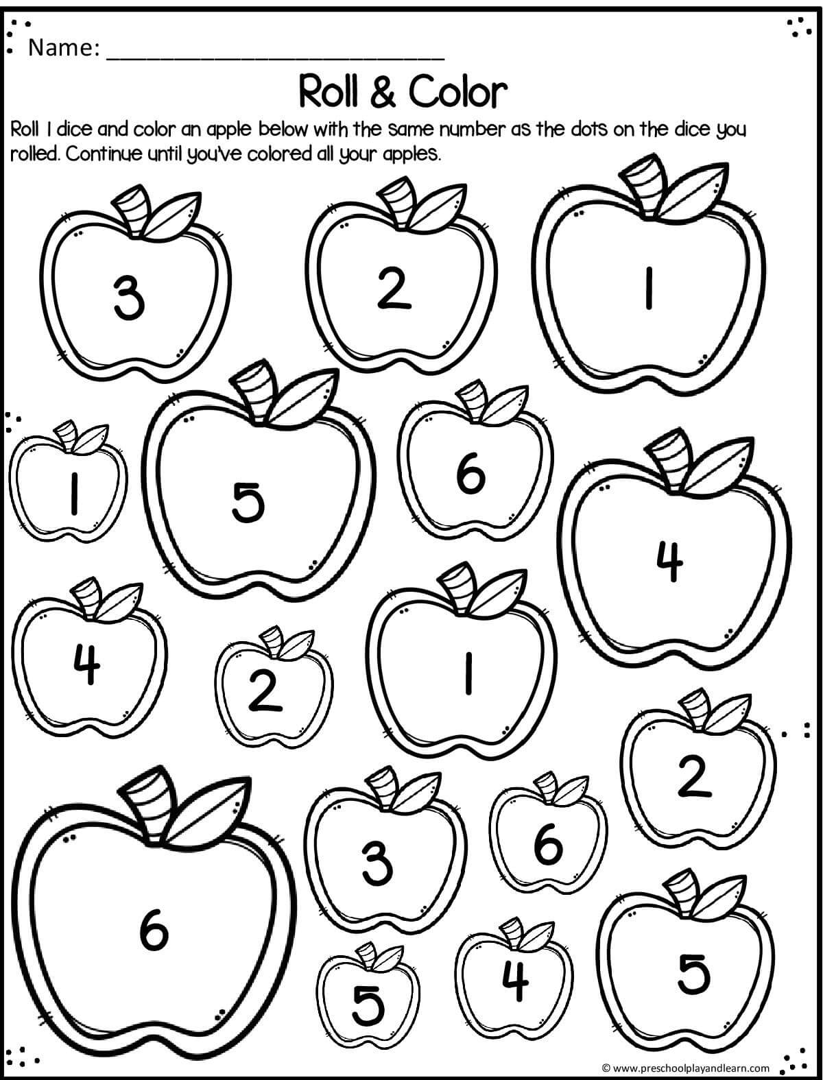 FREE Printable Apple Worksheets for Preschool and Kindergarten