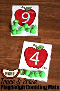 FREE Tracing Numbers 1-10 with these fun, hands on playdough mats perfect for fall preschool math #preschool #playdough #counting