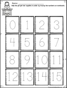 tracing numbers worksheets for young learners