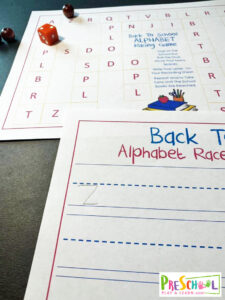 FREE Printable Back to School Alphabet Race Game