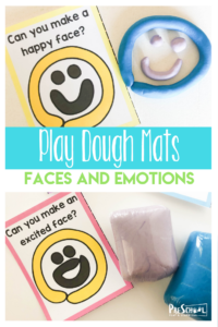 FREE Emotions for Preschoolers Playdough Mats - These super cute free printable playdough mats are a great way to learn about Emotions for Preschoolers. Just print, play, and learn. #emotions #playdoughmats #preschool