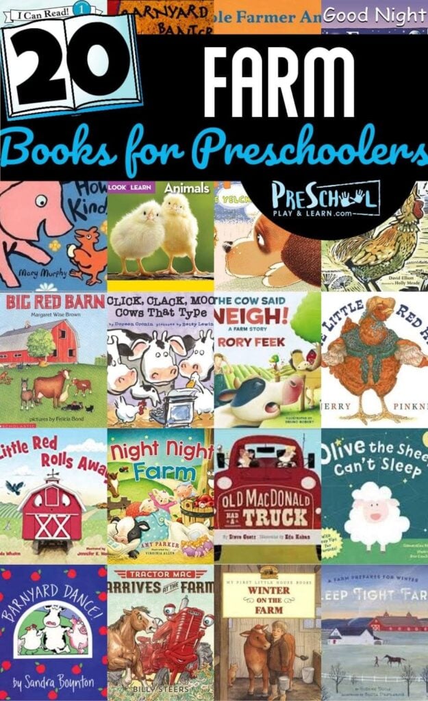 Farm life is full of so many learning opportunities for kids. From fruits and vegetables to animals and seasons, there are lots of lessons that can be learned from farms. This list of farm books for preschool will help toddler, preschool, pre k, and kindergarten age students learn about life on the farm. These Farm books for Preschoolers will have kids dreaming of living on a farm.