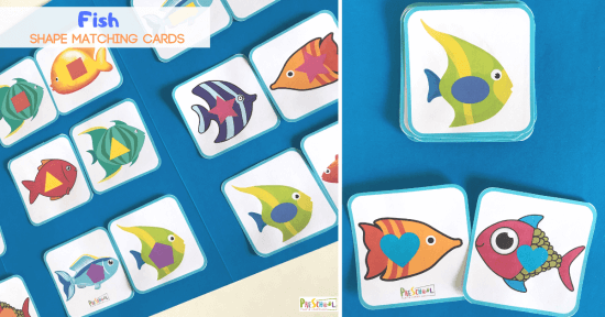 FREE Printable Fish Shape Matching Game