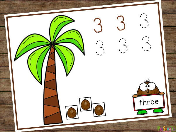 Coconut Counting Printable Activity for Summer