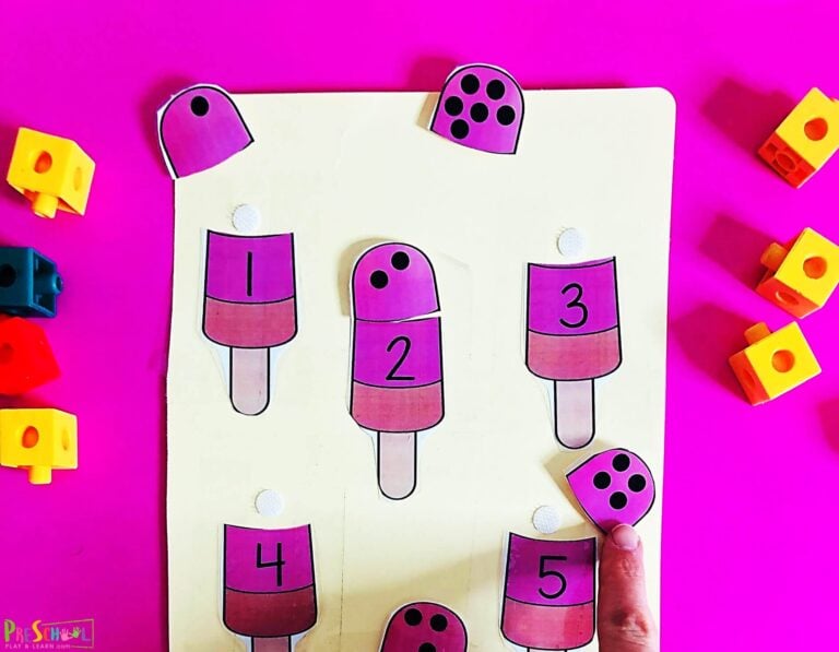 Popsicle Counting Puzzles Match – Summer Preschool Activities
