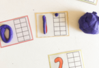 These interactive ten frame cards use playdough to make math fun for preschoolers and kindergartners