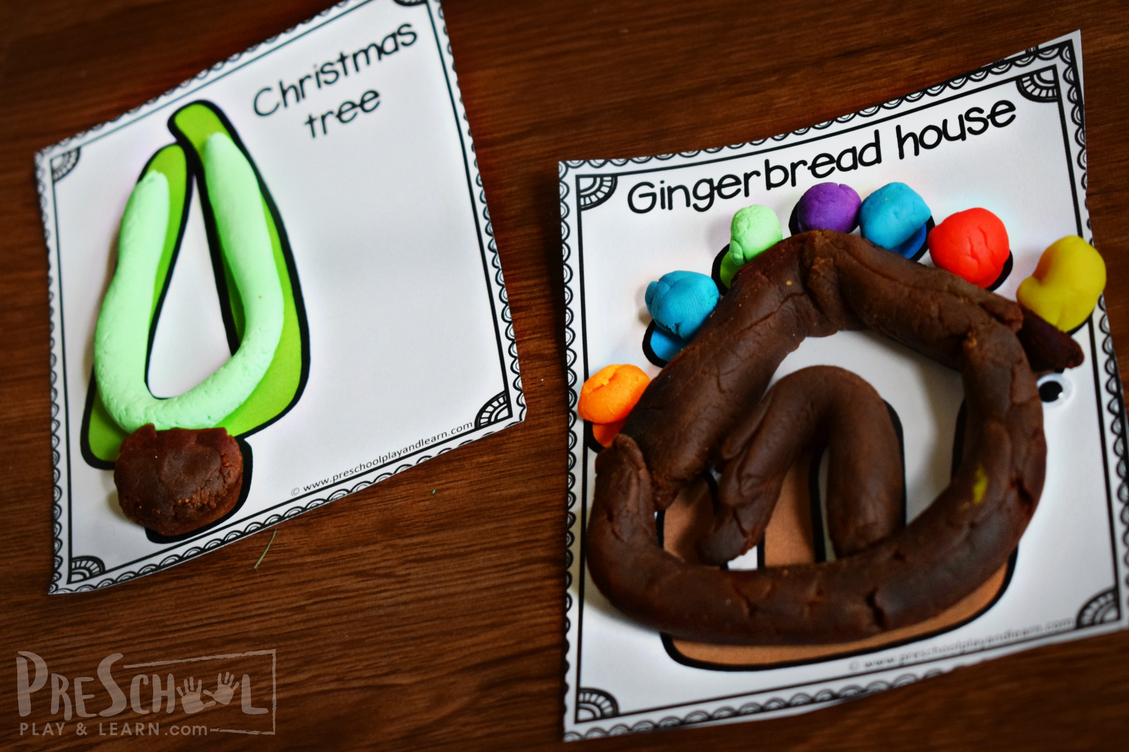 This Christmas play activity for kids is a great way to strengthen hand muscles, learn vocabulary, and have fun