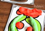 FREE Christmas Playdough Mats - toddler, preschool, prek, and kkindergarten age kids will have fun strengthening fine motor skills and learning vocabulary while having fun with this Christmas activity #christmas #playdough #preschool