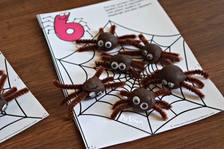Spider Counting Activities for Preschoolers (Free Printable)