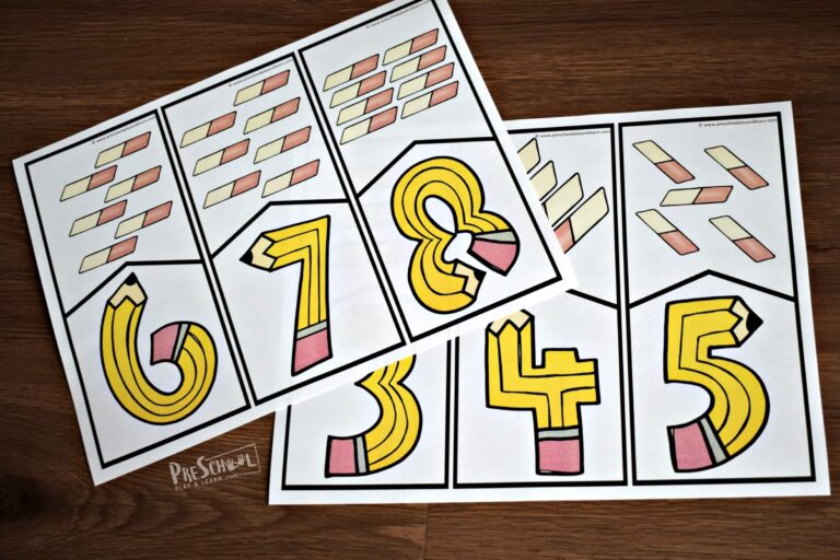 FREE Printable Back to School Math Counting Puzzles