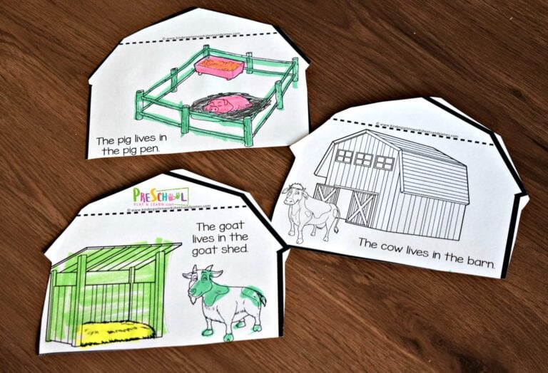 FREE Printable Farm Animals and Their Homes Minibook