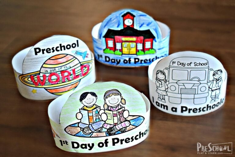 First Day of Preschool Back to School Hats – FREE Printable
