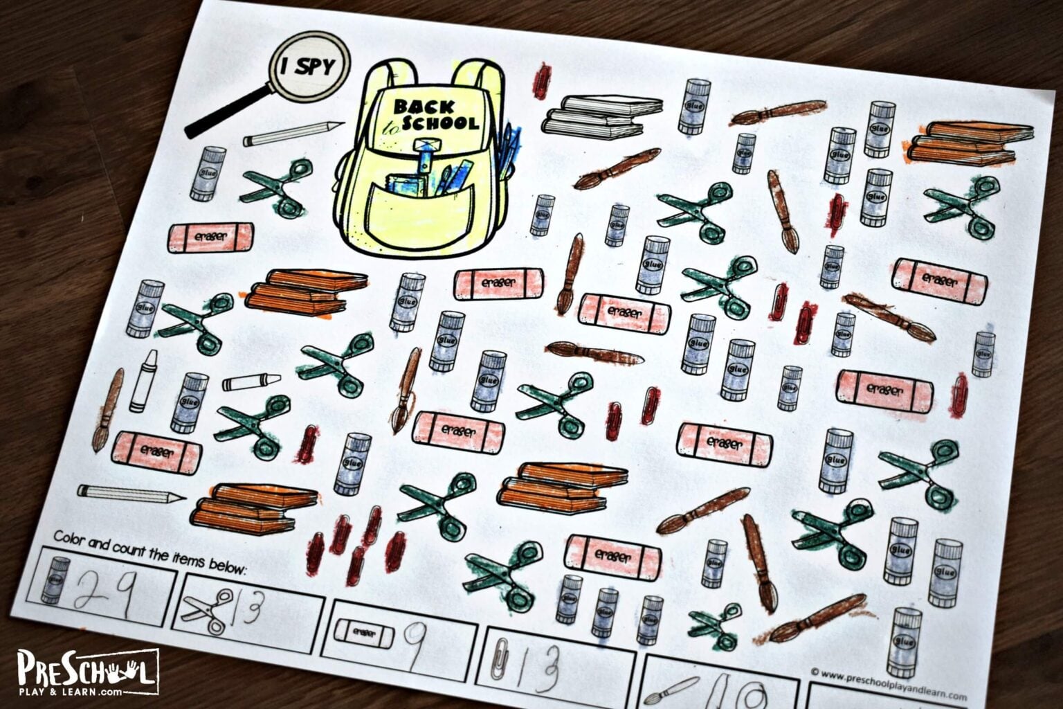 FREE Printable I Spy Back to School Worksheets