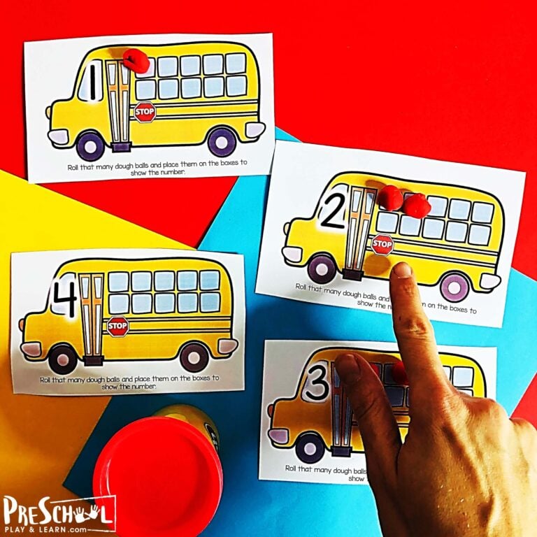 FREE Printable Bus Counting Mats – Back to School Activity