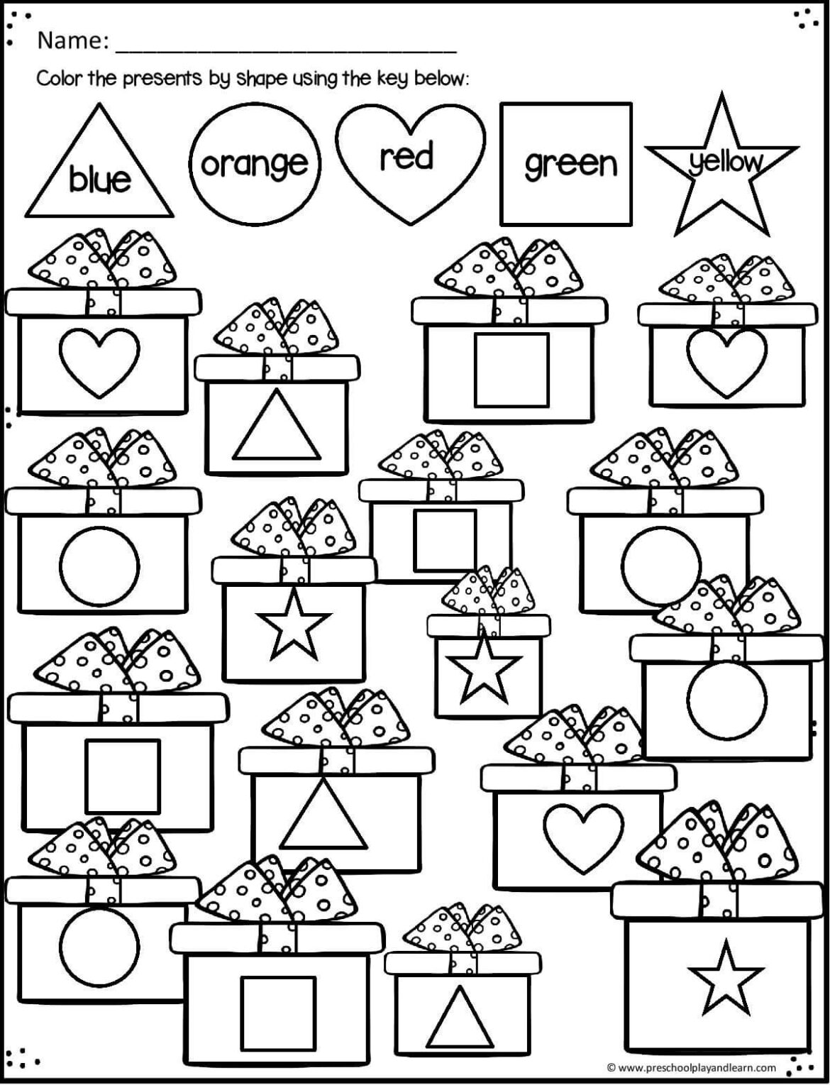 Holiday Worksheets For Preschool