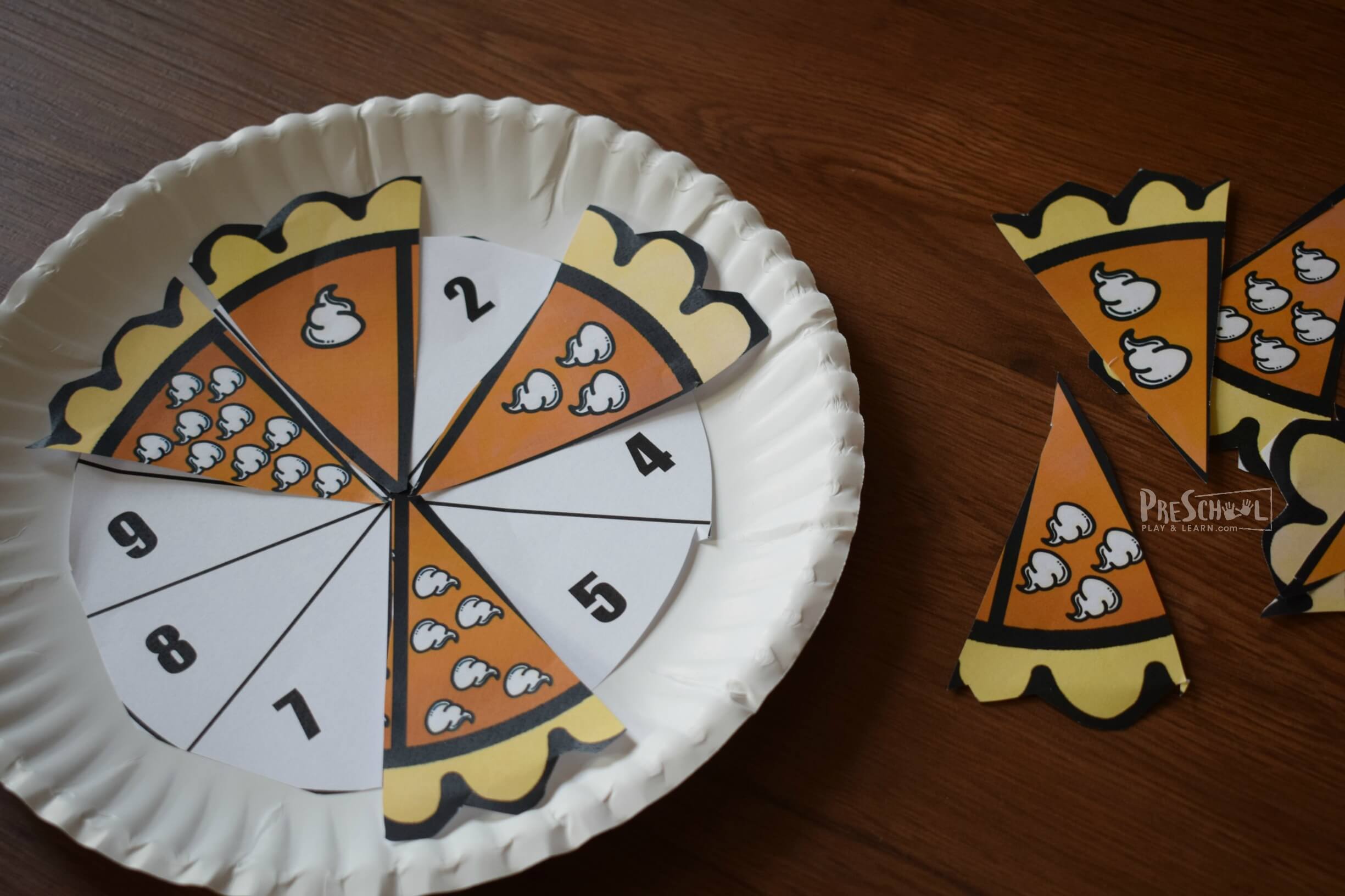 Pumpkin Pie Counting Craft Free Printable Template