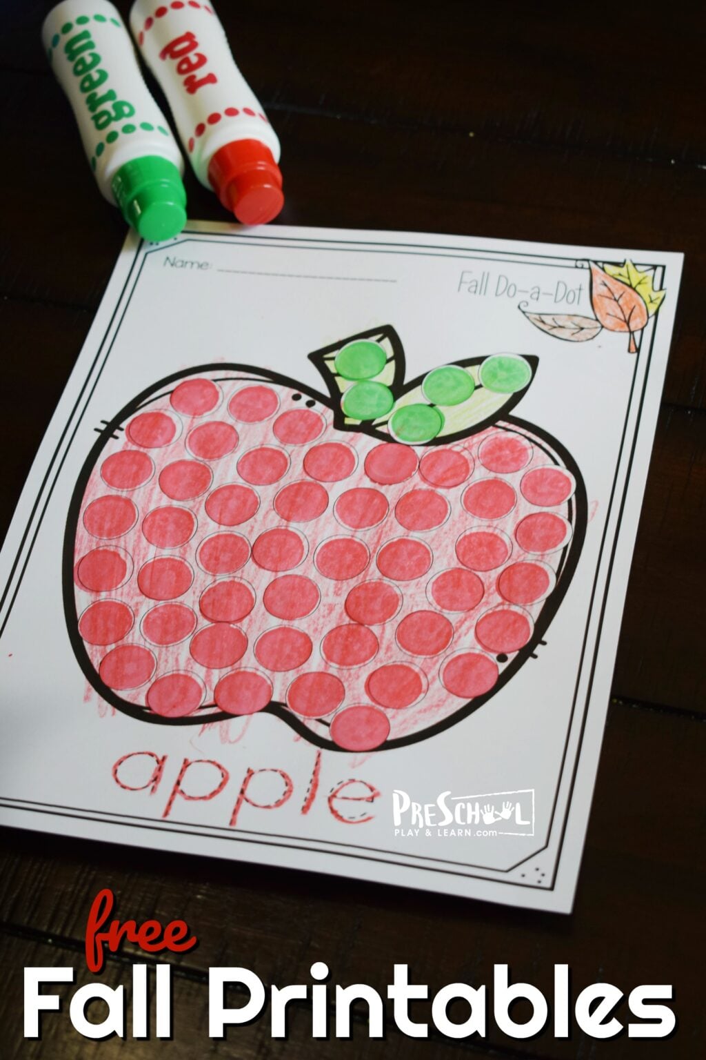 🍂 Simple Do a Dot FREE Printable Worksheets for Fall