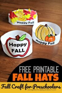 Printable Hats - Fall Craft for Preschoolers - super cute activity perfect for fall with toddler, prek, kindergarten age kids #preschool #fall